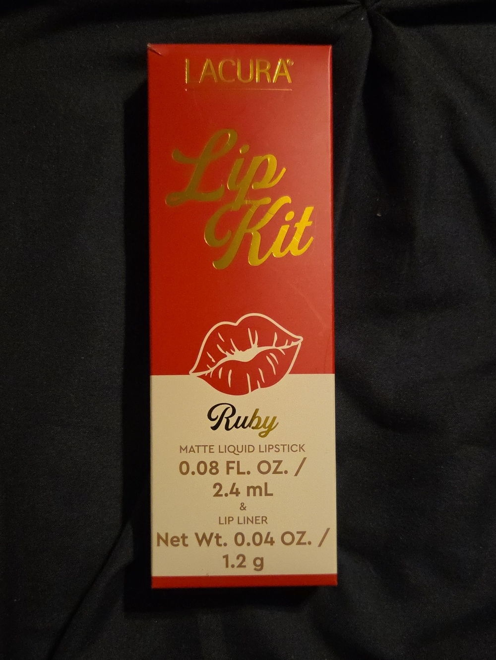 Lacura Lip Kit Matte Liquid Lipstick & Liner - Ruby (Red)